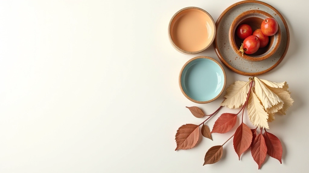 Palette di colori vintage italiano, tonalità terra, azzurri sofisticati, rossi contenuti su sfondo bianco neutro, composizione piatta